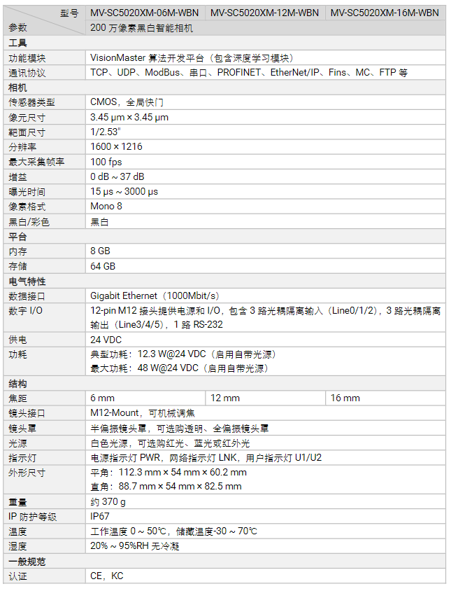 海康MV-SC5020XM-06M/12M/16M-WBN 200萬(wàn)像素黑白智能相機(jī)參數(shù).png